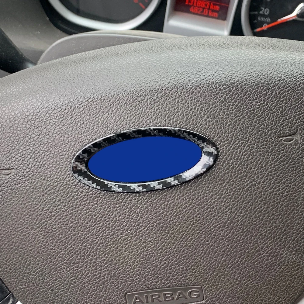 High Quality ABS Chrome Steering Wheel Trim Cover Logo Ring for Ford Focus 2 3 Fiesta Ecosport 2009-2018 Auto Accessories
