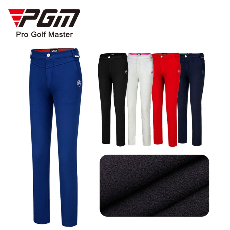 PGM Autumn Winter Waterproof Women Golf Trousers Thick Keep Warm Long Pant Plus Velvet Golf Ball Pants Windproof Tennis Clothing