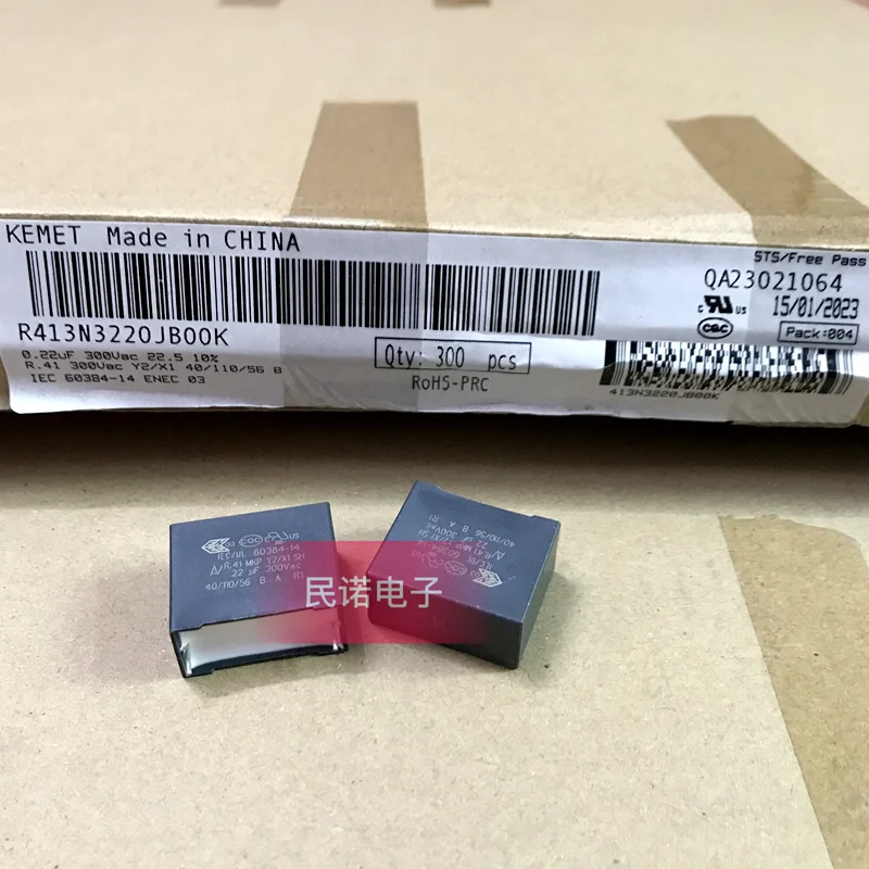 5PCS/10PCS/20PCS/Lot KEMET R41 300VAC 0.22UF 300VAC224 224 220NF 300VAC220NF 300VAC0.22UF Pitch 22.5mm R413N3220JB00K