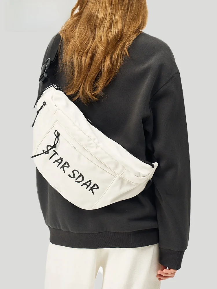 POY ®   新しい大容量の女性のクロスボディバッグカジュアルシングルショルダースリングバッグスタイリッシュなレジャーチェストバッグファッショナブルなナイロン