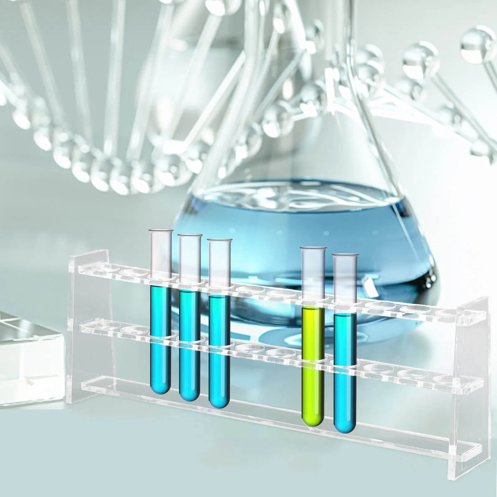 12 Unit Test Tube Rack Polished Acrylic Holder for School Lab Scientific Testing Tube Storage Solution Socket Tester Holder view 5