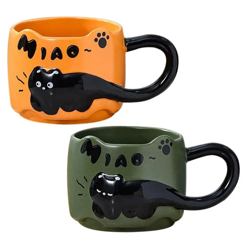 

Cat Cup Stacked Drinking Cup Cute Decorative Ceramic Cartoon Coffee Drinking Mug Dinnerware For Kitchen Women Girls Mom Dad
