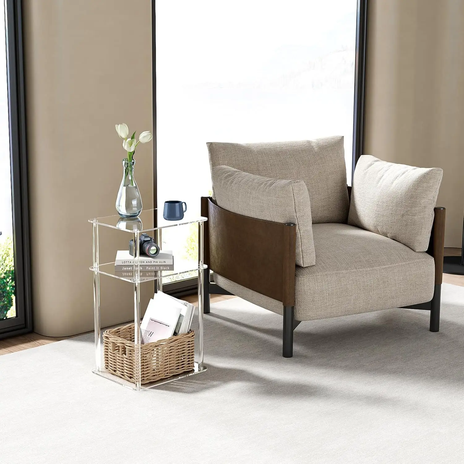 Acrylic Side Table for Small Spaces, 14