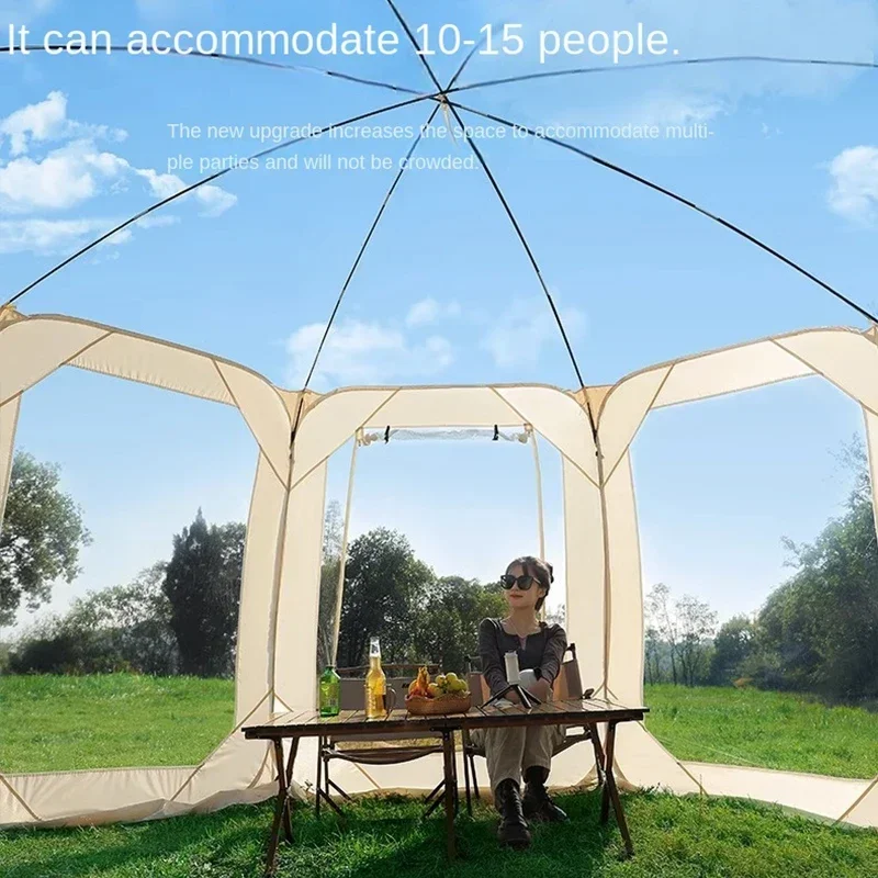 Nueva tienda de campaña con forma de estrella, casa de burbujas transparente, sala de sol para 4-10 personas, patio de PVC, cobertizo para restaurante, suministros para acampar al aire libre