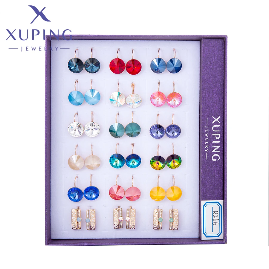 

Xuping Jewelry Charm Promotion Fashion Mixed Box Collection Popular Design Crystal Earrings for Women Girl Party Gifts