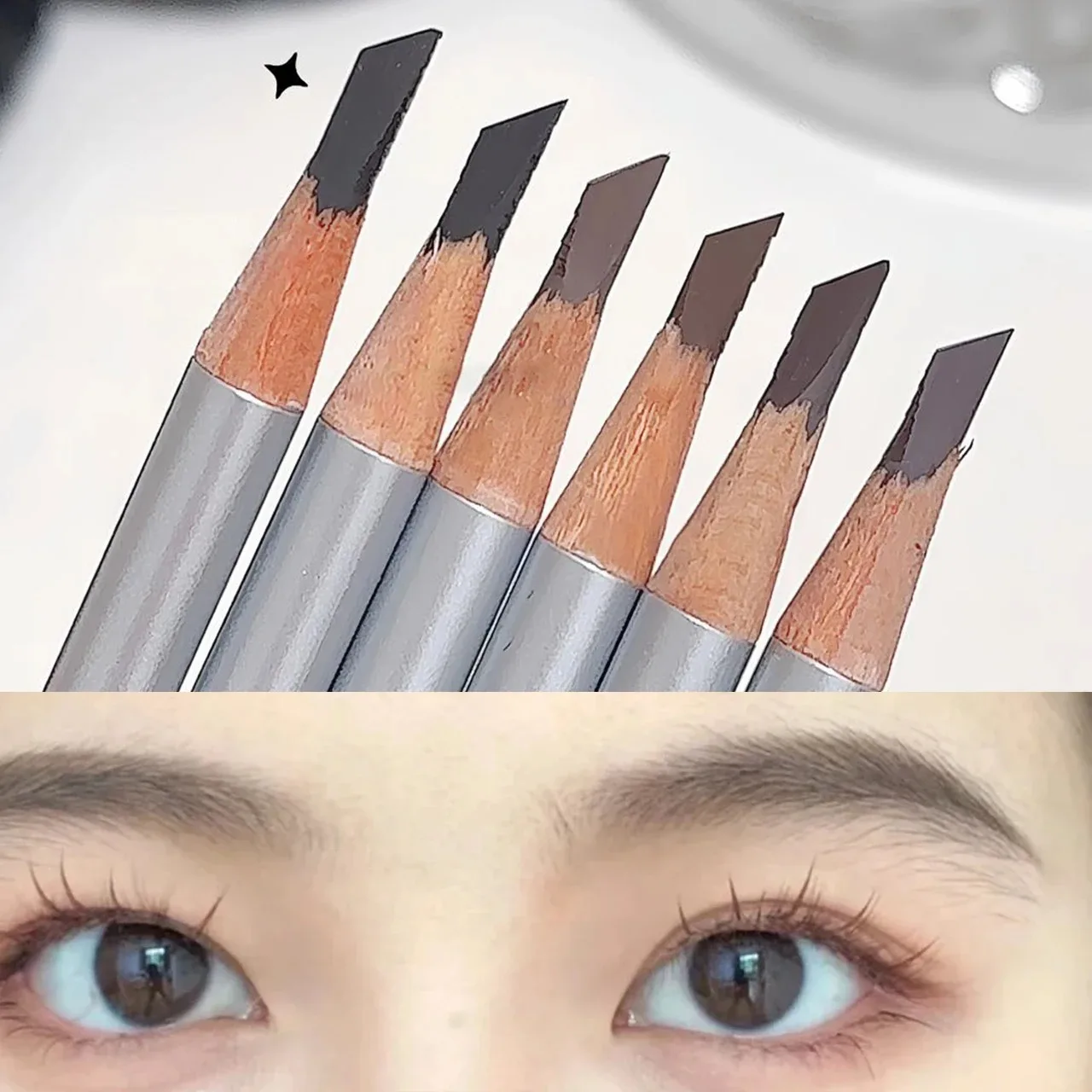 Hard Core Eyebrow Pencil Waterproof Makeup Natural Lines Hair Flu Wood Eyebrow Pen Tint Tattoo Wood Eye Enhancers Cosmetic Tool