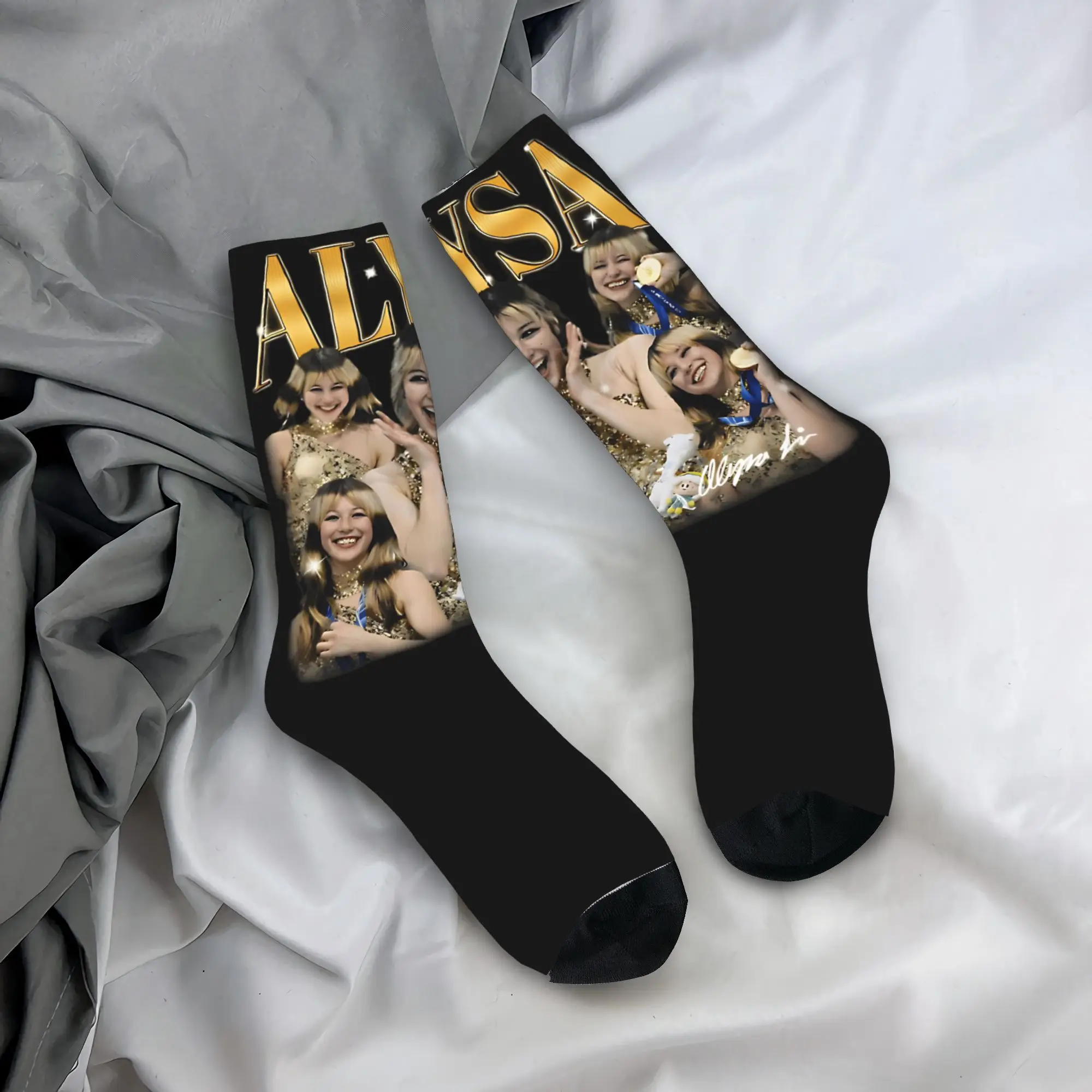 

Men Socks Alysa Liu Usa Team Stockings Autumn Elegant Soft Socks Graphic Running Sports Anti Bacterial Socks