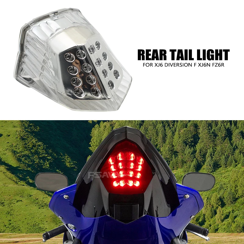 

Светодиодный задний фонарь указателя поворота в сборе для мотоцикла Yamaha XJ6 Diversion F XJ6N XJ6F FZ6R FZ-6R 2009-2020 2017 2018 2019