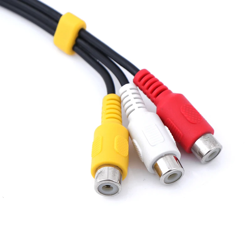 1pcs 3.5mm Aux Male Stereo To 3 RCA Female Audio Video AV Adapter Cable For High-Performance Video And Audio Playback