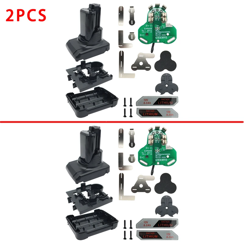 dawupine BAT411 Li-Ion Batterie Kunststoff Fall PCB lade Schutz Bord Gehäuse Shell Box Für Bosch 10,8 V 12 V BAT412A BAT413A