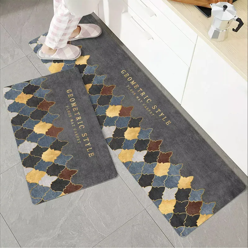 Simple Pattern Kitchen Floor Mat Home Decoration Living Room Luxury Large Carpet  NonSlip Bedroom Children\'s Tatami Bathroom Mat