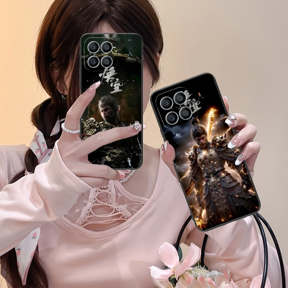 Black Myth Wukong Mobile Cell Phone Case for Huawei Honor 90 80 70 60 50 30 20 10 9 8 7 Pro S SE Lite 5G Black Phone Cover Shell image 3