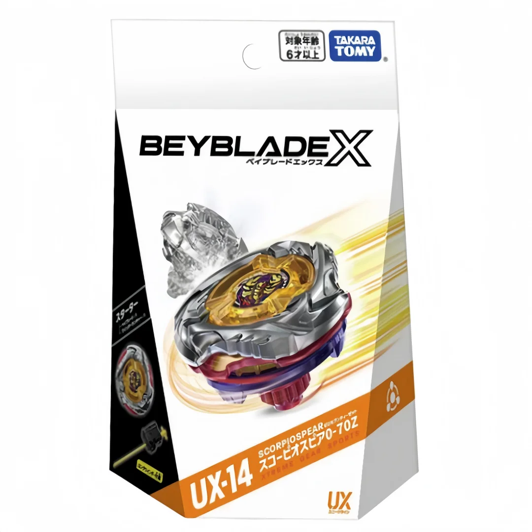 ПОДЛИННЫЙ Beyscollector TAKARA TOMY BEYS UX-14 Скорпион Копье 0-70Z Battle X Starter Новый с оригинальным упаковочным набором