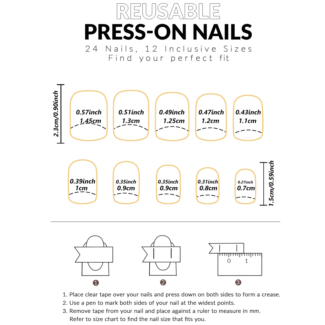 24 Stück: Verschönern Sie Ihren Look mit weißen, französischen, kurzen, quadratischen Kunstnägeln, 1 Stück Nagelfeile & 1 Stück Nagelkleber-Aufkleber-Set. – Detail 30