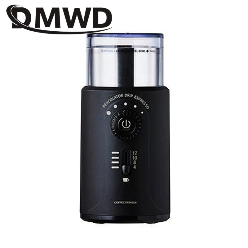 Electric Coffee Bean Grinder Burr Medicine Grains Mill Powder Crusher 3 File Adjustable Spices Grinding Machine Herb Shredder EU