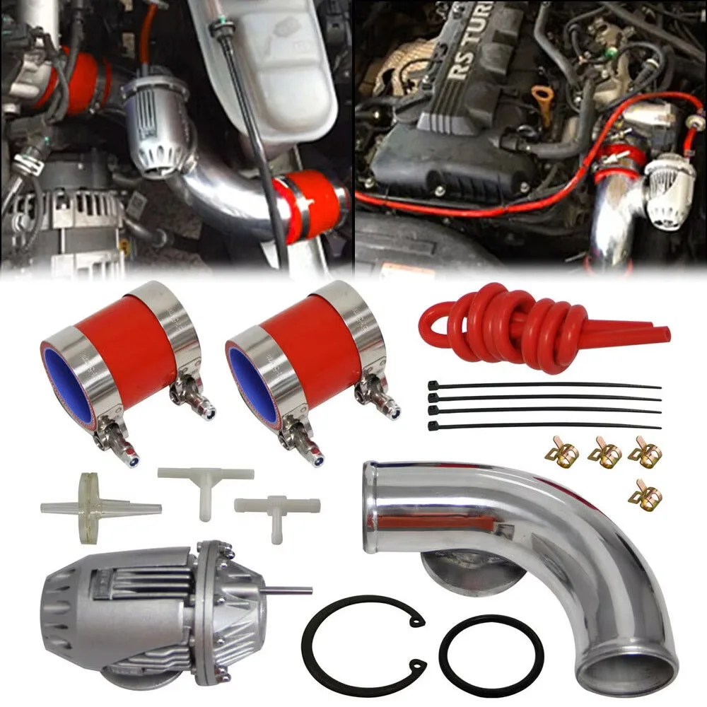 For 2010-2012 Hyundai Genesis Coupe 2.0T 60mm Turbo Pipe SSQV IV Blow Off Valve 90 Degree Flange Silicone Boost Hose Racing Kit