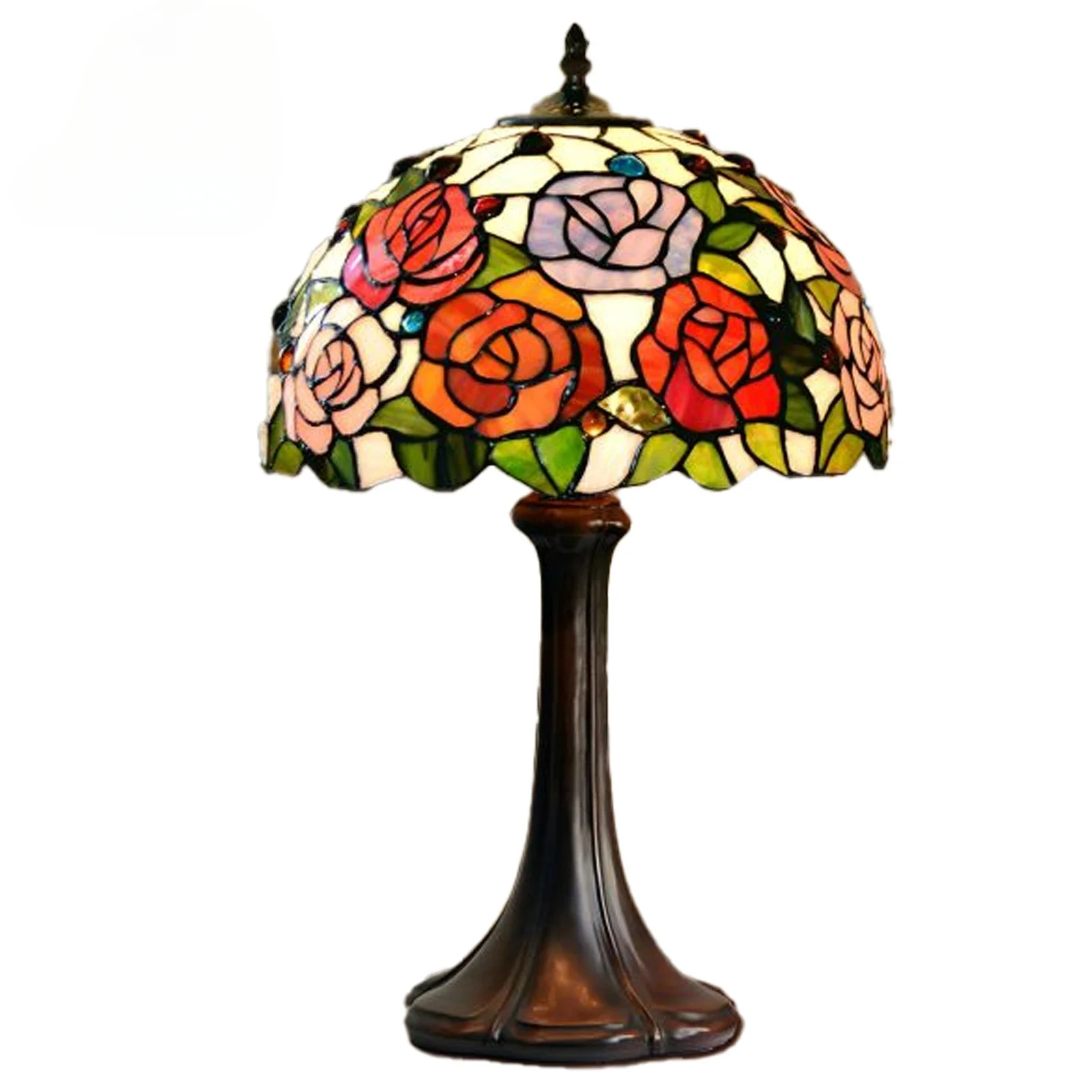 12 Inch 30cm Retro Manual Stained Glass Lampshade Tiffany Table Lamp