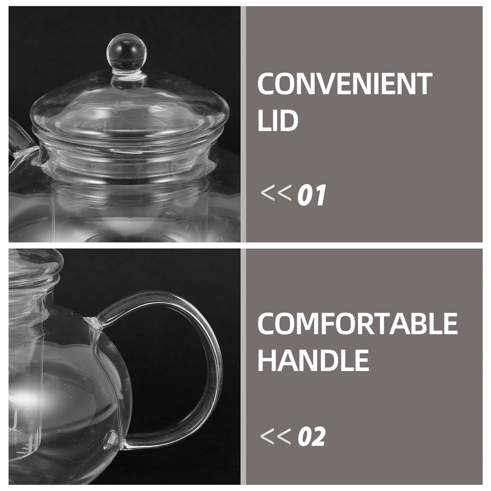 

Heat-Resistant Glass Tea Pot with Infuser Transparent Exquisite Teapot for Home Kung Fu Flower Fruit Tea Coffee Herbal Medicine