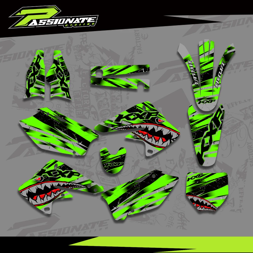 Motorcycle Graphics Backgrounds Decal Sticker Kits for Kawasaki KX250F KXF250 KX 250F KXF 250 2004 2005 - view 2