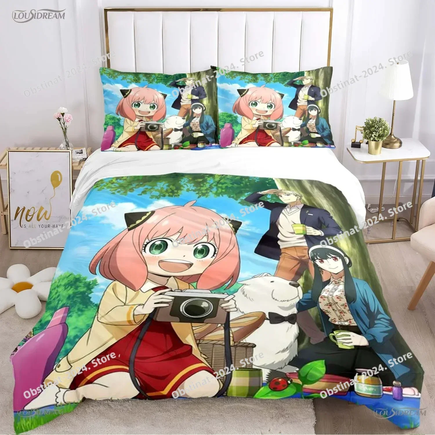 Cute spy x family Cartoon Anime Duvet Cover Funny Kawaii Bedding sets Soft Quilt Cover and Pillowcases SingleDoubleQueenKing