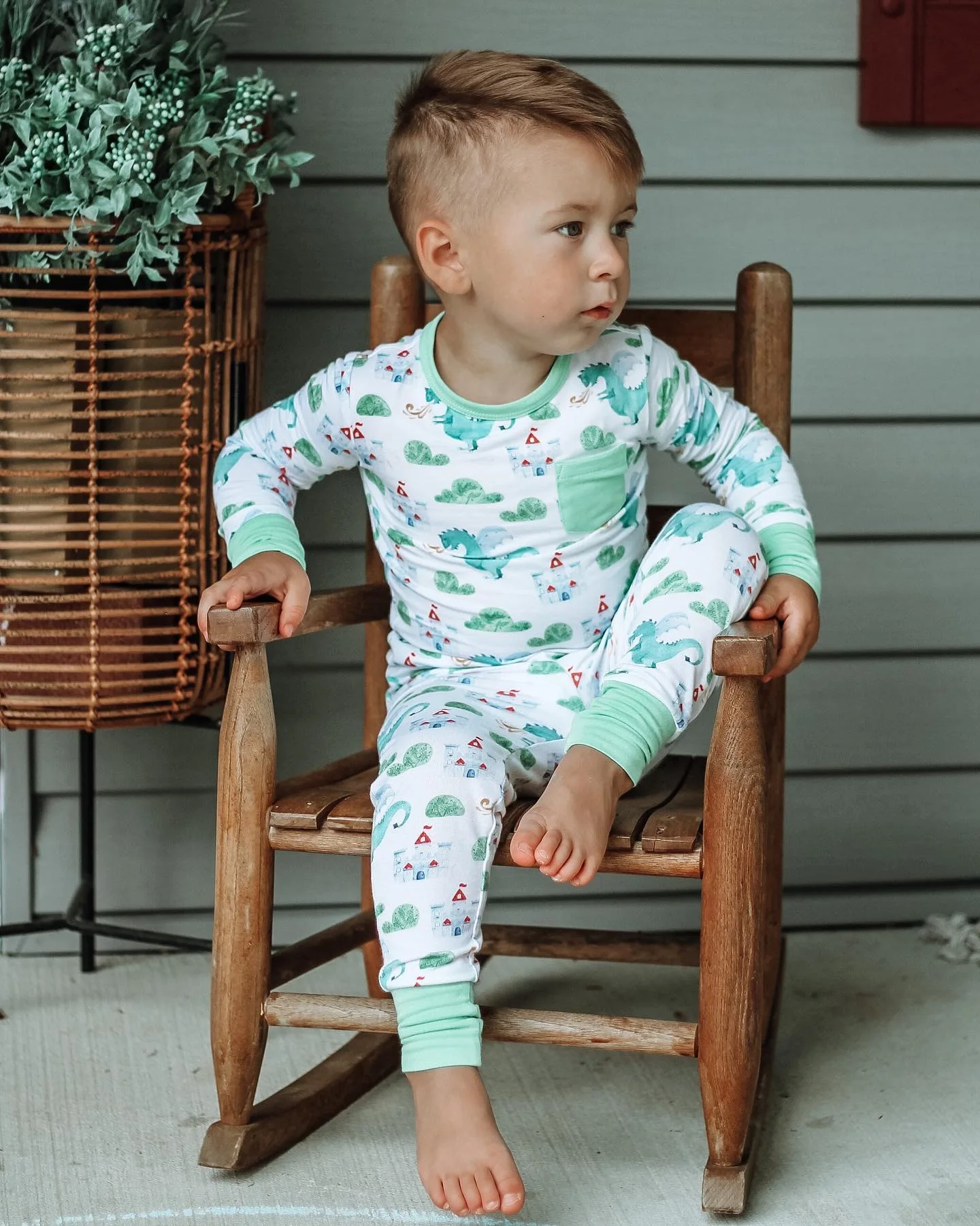 Custom Child Teenager / Teen Clothing Baby Sleeper 95% Bamboo Viscose 5% Spandex Kids Two Piece Pajamas for Boys