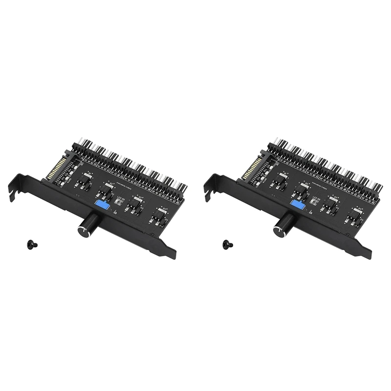 2 шт., 8-канальный контроллер скорости вентилятора для ЦП, HDD, VGA, ШИМ, питание от вентилятора 12 В (SATA)