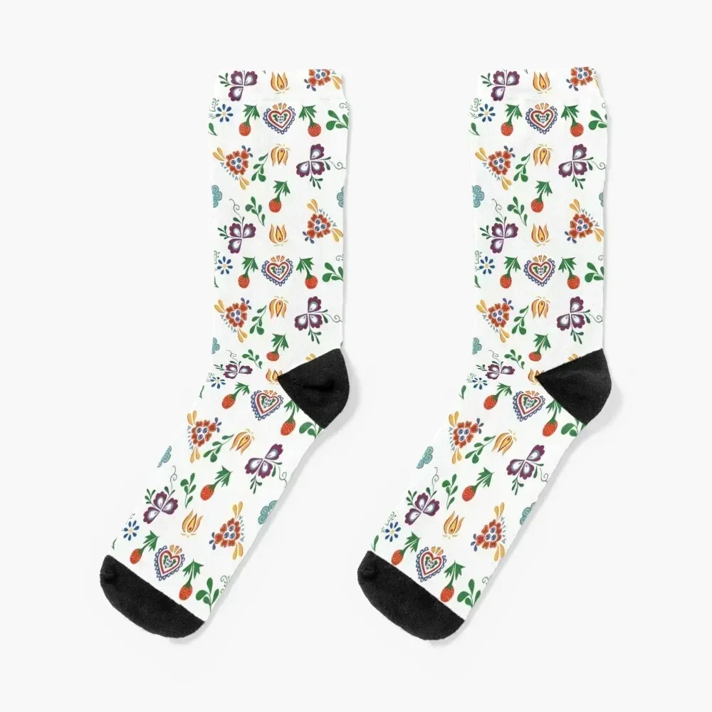 Moravske lidove ornamenty / Moravian folklore ornaments / traditional folk design / Czech wine cellar decorations white ba Socks