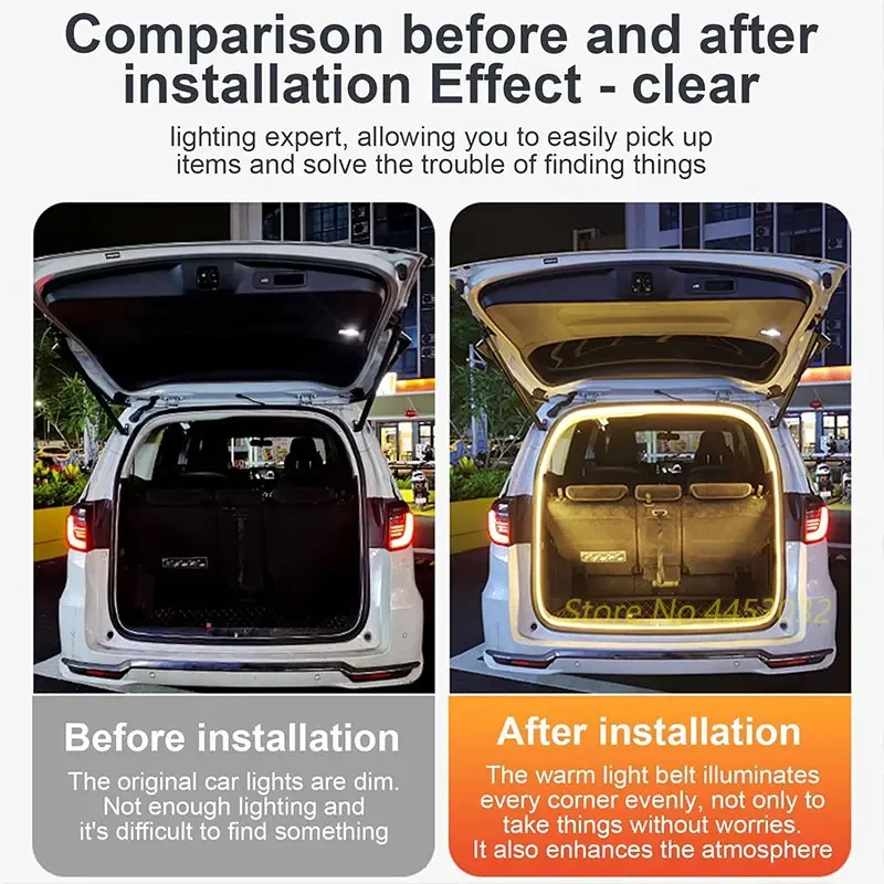 سيارة جذع شرائط مصباح لكزس CT 200 ES 300 RX 350 LS NX IS LC GS LX 570 RC UX LED مصباح لتهيئة الجو الداخلي 12 فولت 4 متر #5