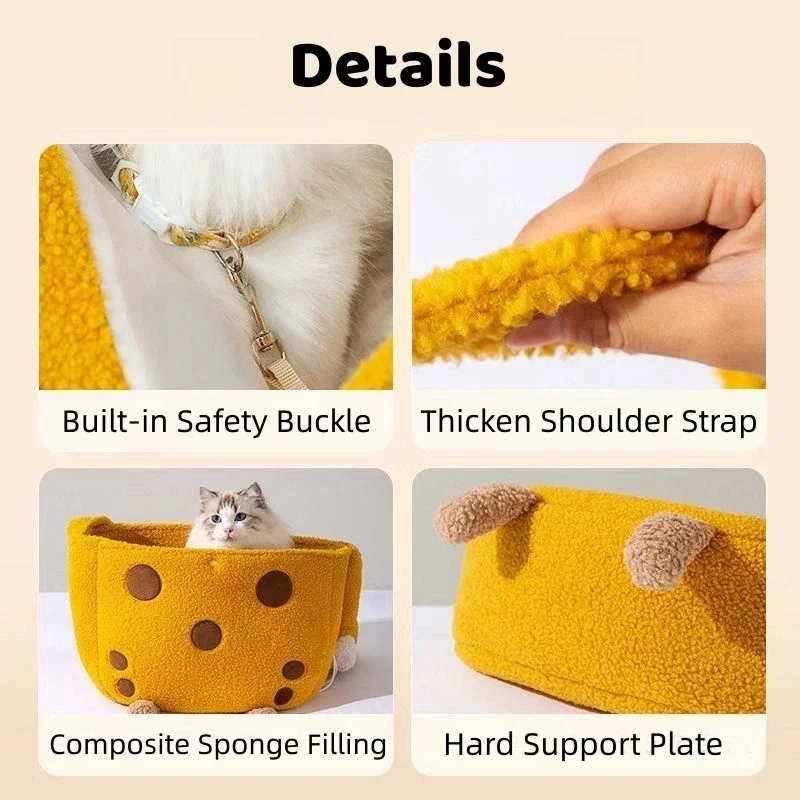 

Crossbody Large Cat Hole Outing Bag Contractile Shoulder Warm Carrier Portable Side Autumn Winter Space Travel Pet