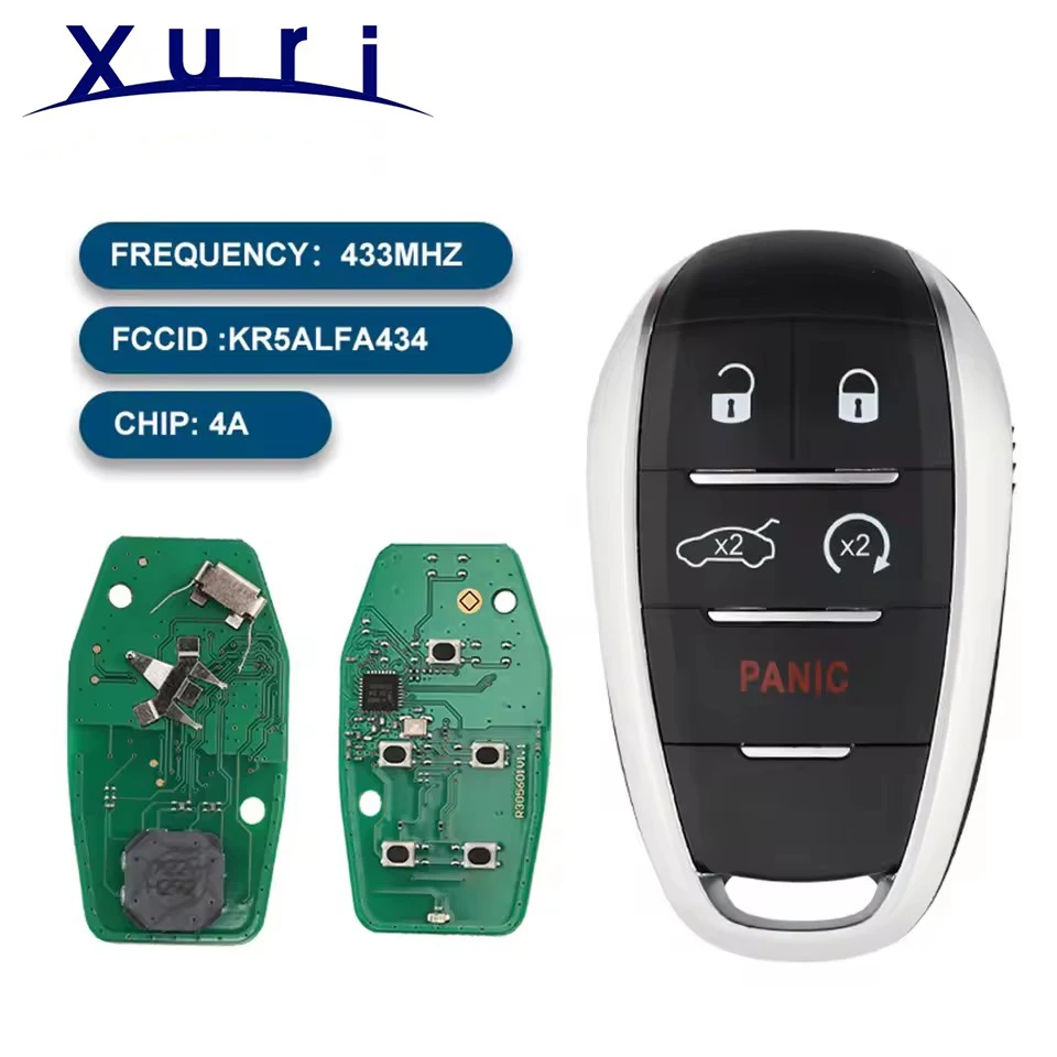 

Xuri KR5ALFA434, A2C97635100 433MHz 4A Chip Remote Keyless Smart Key Fob for Alfa Romeo Giulia Stelvio 2017-2020