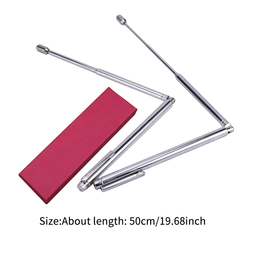 2Pcs Flexible Stainless Steel Adjustable Detector Water Tool Witching Hunting Dowsing Rods Easy Carry Stretch Energy Properties