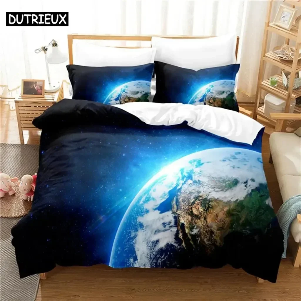 

Luxury New 3D Print Cosmic Planets Comfortable Duvet Quilt Cover Pillowcase Bedding Set Children Bedroom Decoration Home Textile