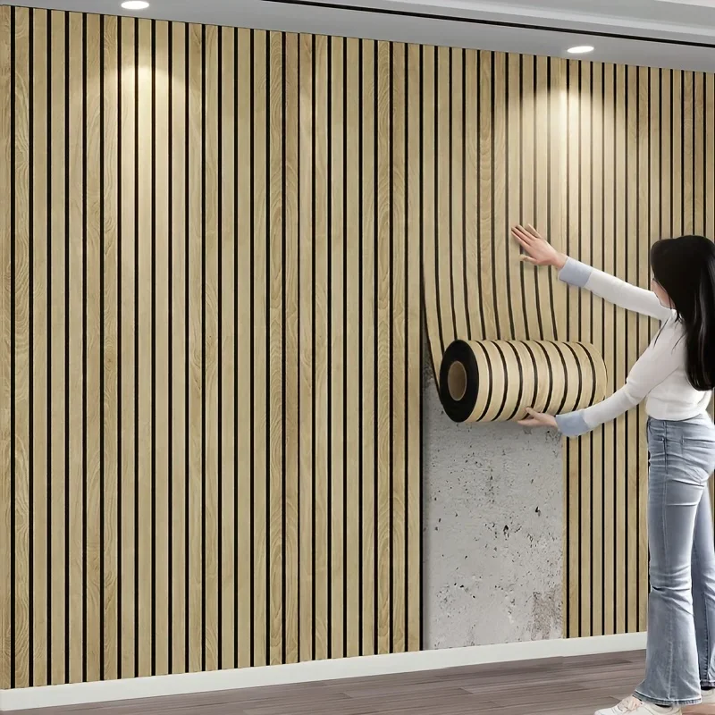 1 لفة لوحات الحائط الخشبية الحبوب ، ورق جدران سميك رغوي ذاتي اللصق ، مقاوم للماء والرطوبة ، ملصقات جدار ديكور المنزل