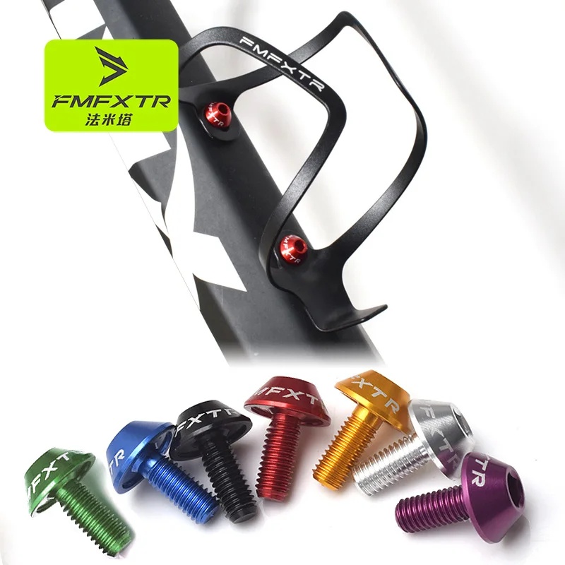 

6PCS Water kettle stand screws, aluminum alloy mountain bike/road bike aluminum m5*12 screws, bicycle colored screws