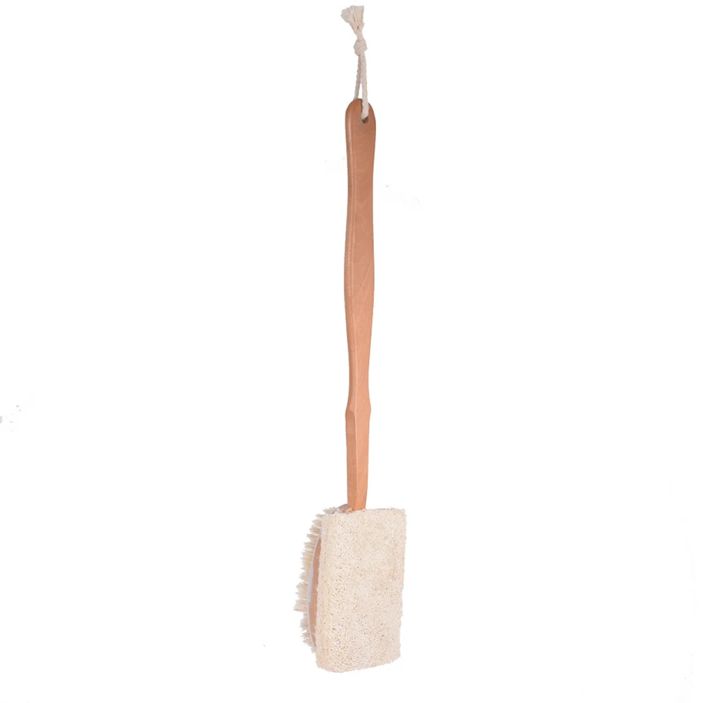 

Wooden Bath Body Brush Long Handle Natural Bristles Exfoliating Dry Skin Massager Spa Shower Brush Softens Dead Skin