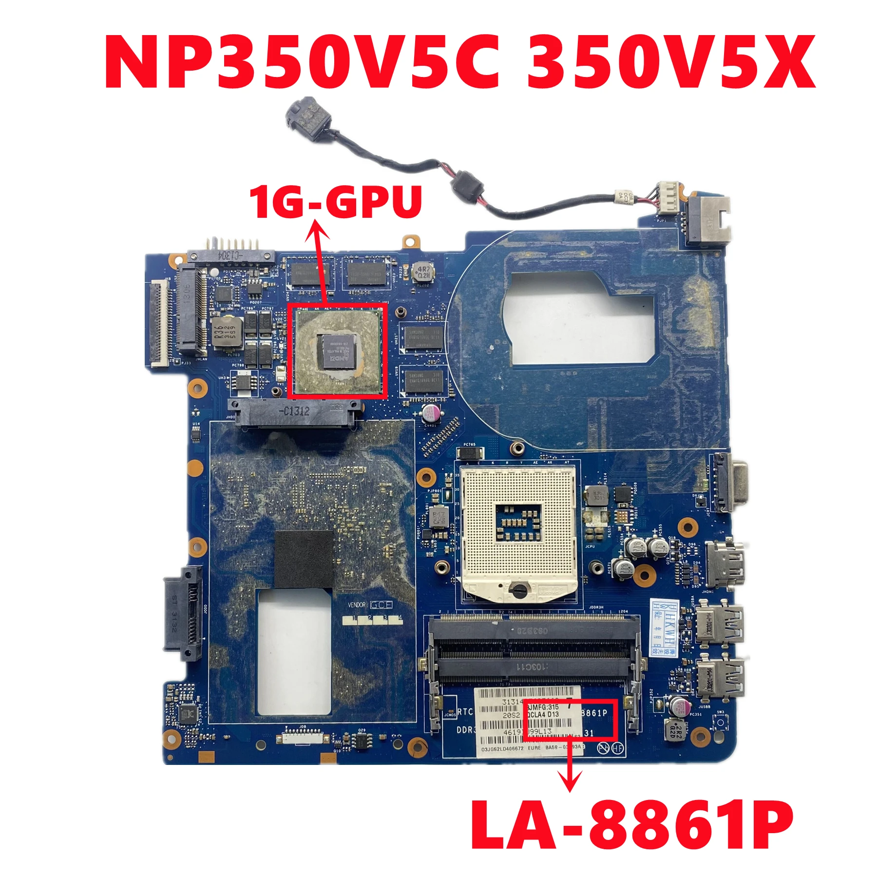 

BA59-03393A QCLA4 LA-8861P материнская плата для Samsung NP350 NP350V5C 350V5X материнская плата для ноутбука с графическим процессором 216-0833000 DDR3 100% тест в порядке