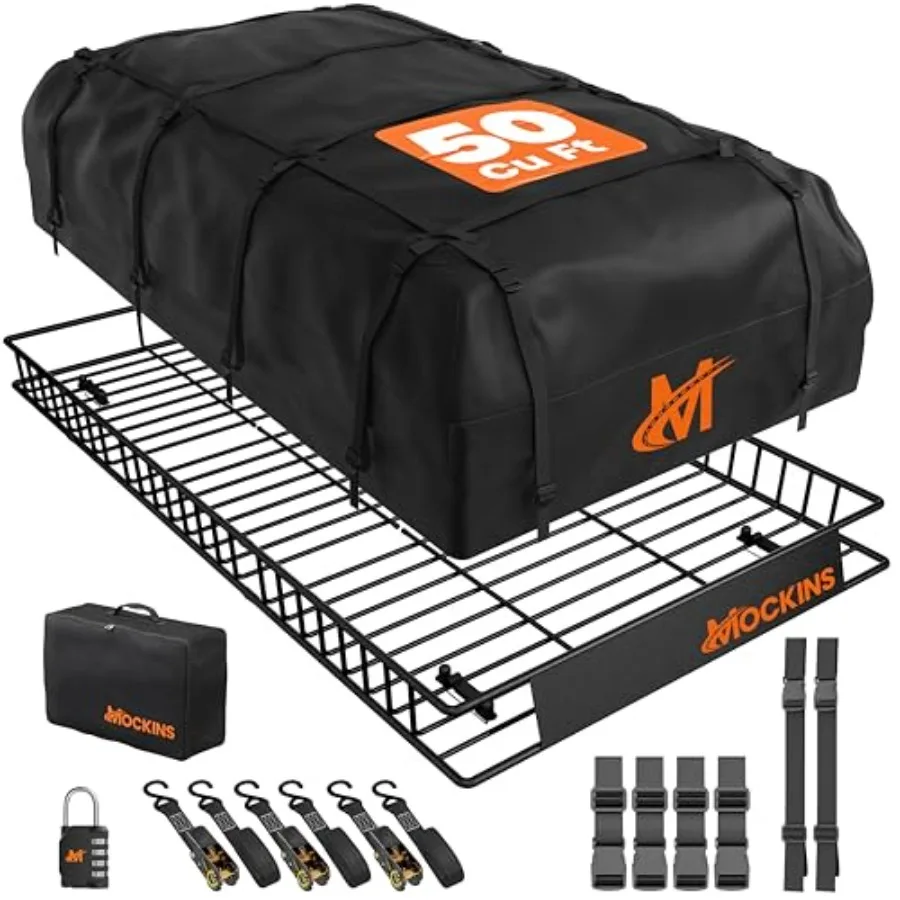 

XXL 90x50x6 Сверхмощный багажник на крышу с водонепроницаемой сумкой на крышу 50 куб. футов для верхней части автомобиля AllWeather 250 фунтов Capa