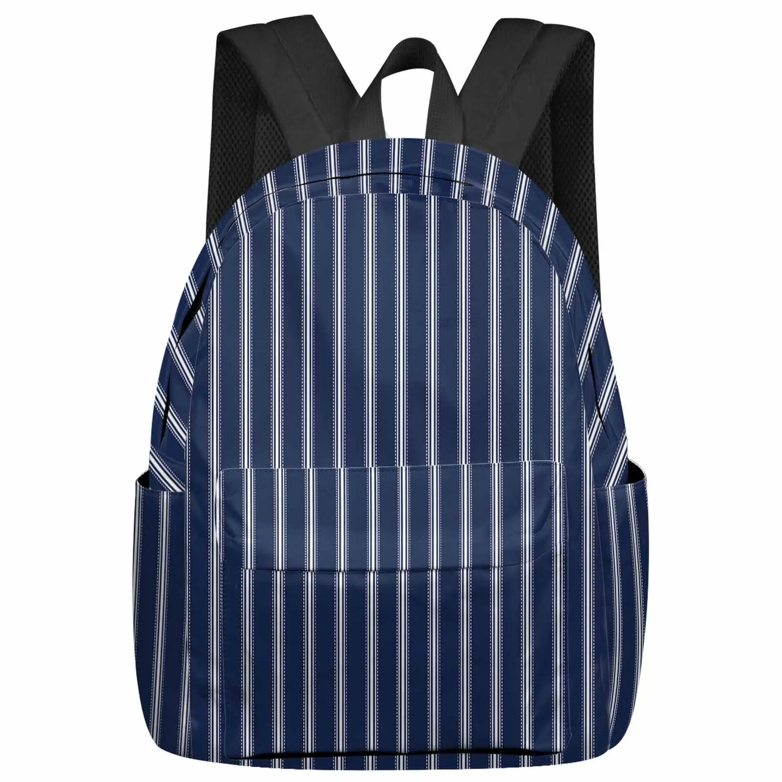 

Striped Navy Background Backpacks Teenagers Student School Bags Laptop Custom Backpack Men Women Travel