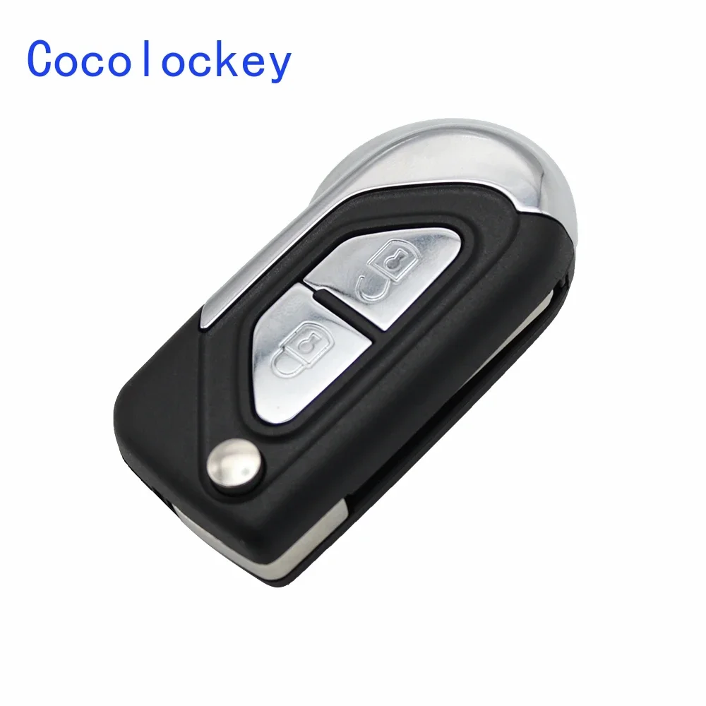 Cocolockey High Quality 2 Button Flip Remote Key Shell for Citroen C3 DS3 2009 2010 2011 2012 2013 2014 2015 2016 2017 VA2 Blade