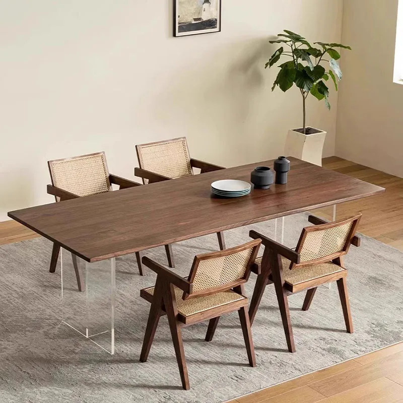 

Wood Dinner Table Dining Room Chairs Set Kitchen Space Saving Restaurant Tables Mobili Arredamento Casa Final Rooms Offers