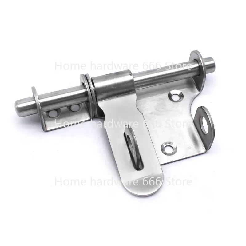 Stainless Steel Cross Word Bolt with Lock Buckle, Door Bolt, Anti-Theft Door, Solid Left and Right Bolt