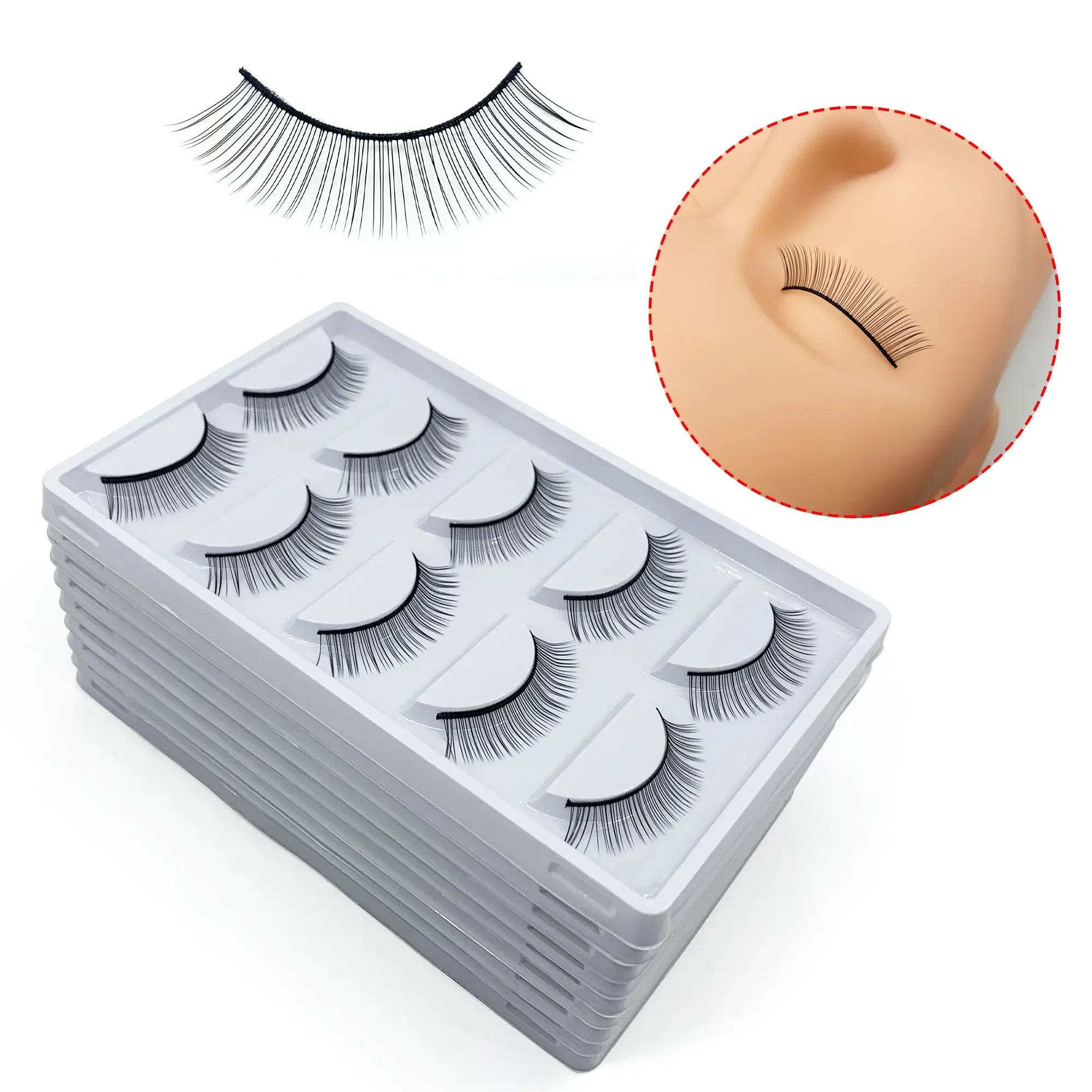 Eyelash Extension Training Head & Lashes Pack Makeup Practice Model Fake Mannequin Head Practicing Lashes Extensions Supplies