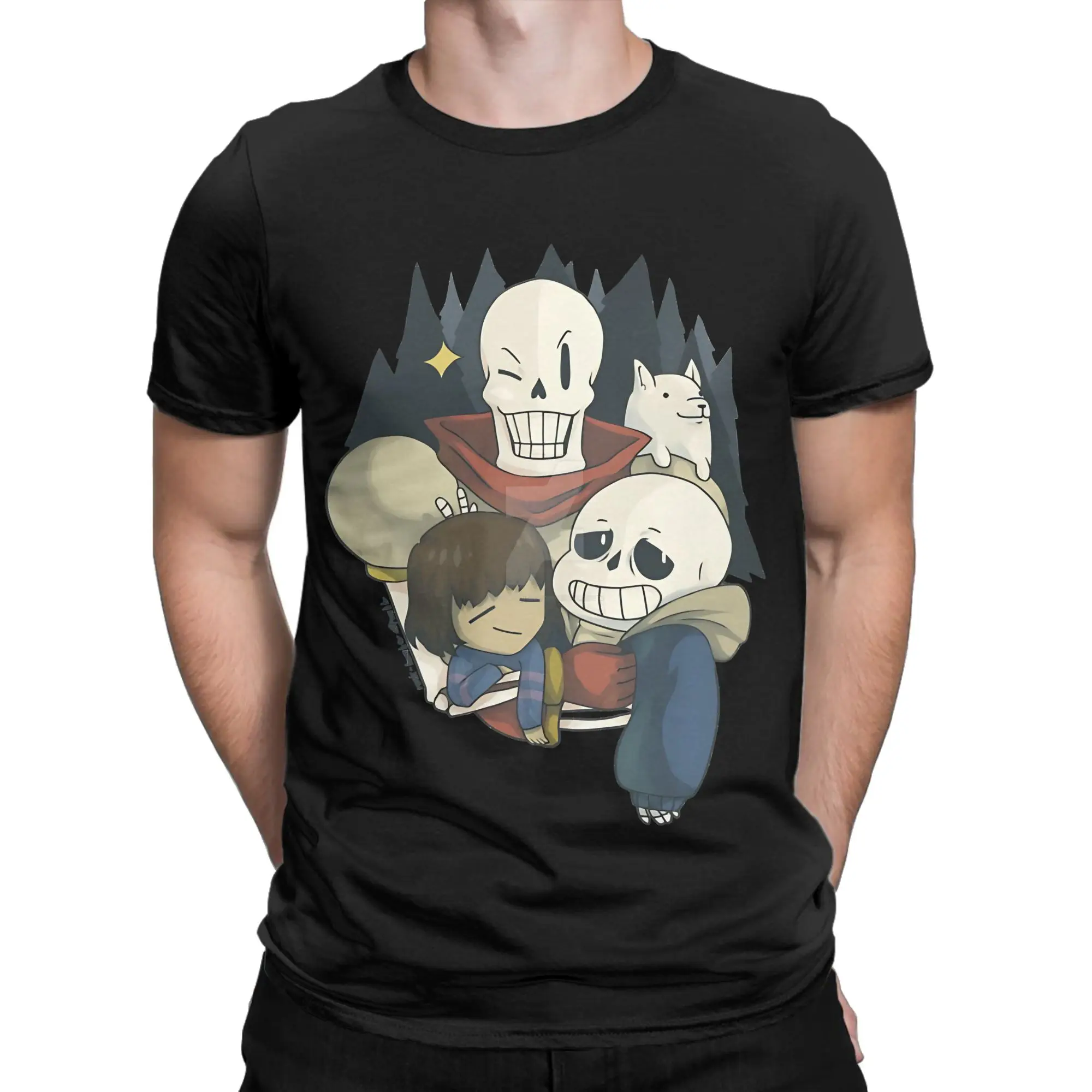 Skeleton Fantasy Creature Classic Undertale Novelty 100% Cotton T-Shirt Tops Tees For Men