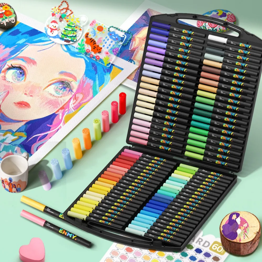 Black Box English Version Direct Ink Acrylic Markers, Professional Art Paint Drawing Pens