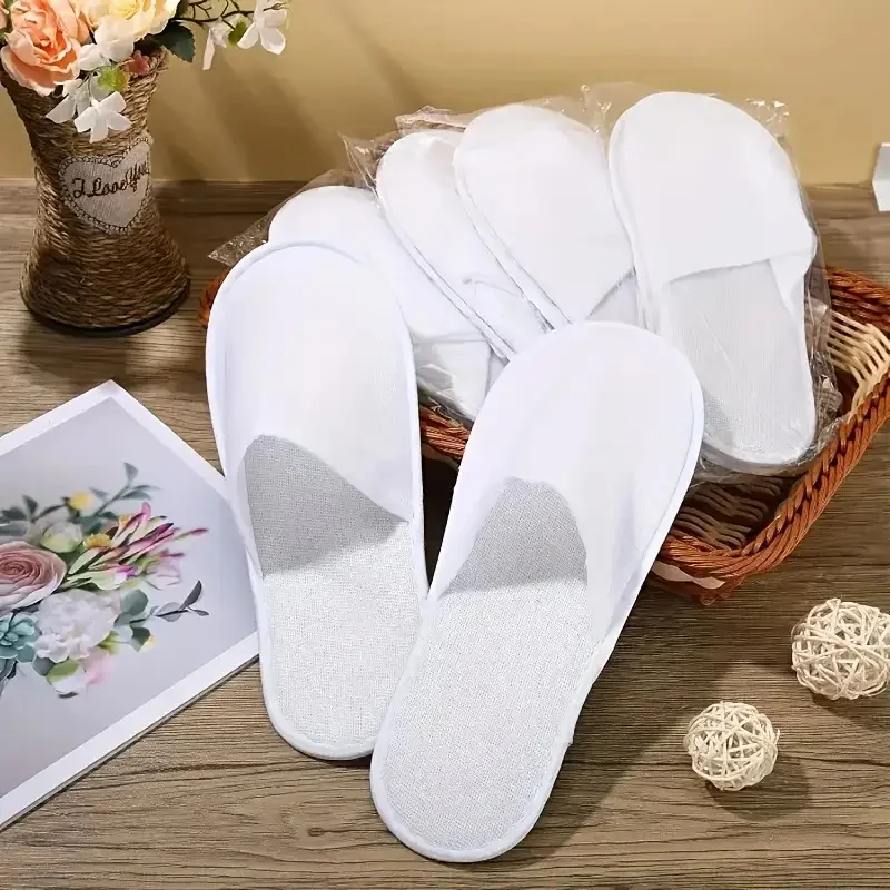 2pairs Disposable Hotel Spa Slippers Non-Slip Soft Unisex Individually Wrapped for Home Travel