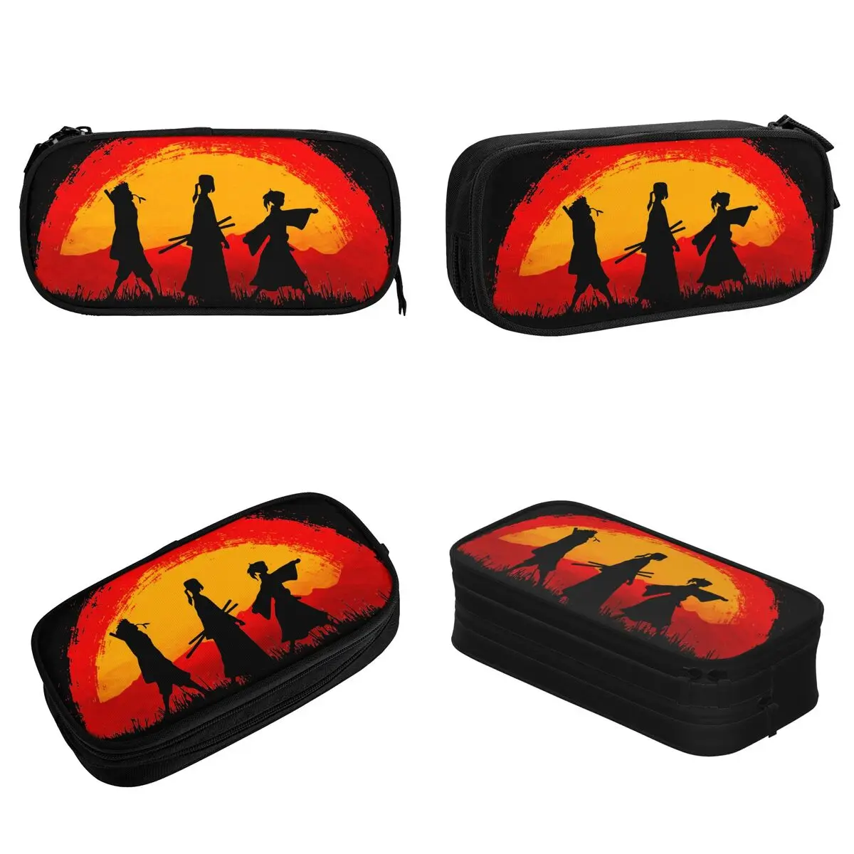 Samurai Champloo Walking On Sunset Pencil Case Fun Pen Bags Kids Large Storage Office Cosmetic Pencil Pouch