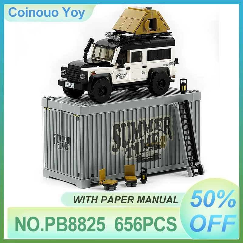 

НОВЫЙ PB8825 Land-Rover Camper Car SUV Speed Toy Building Block Кирпич с контейнером Дисплей Коробка Настольный декор Рождественский подарок ребенку