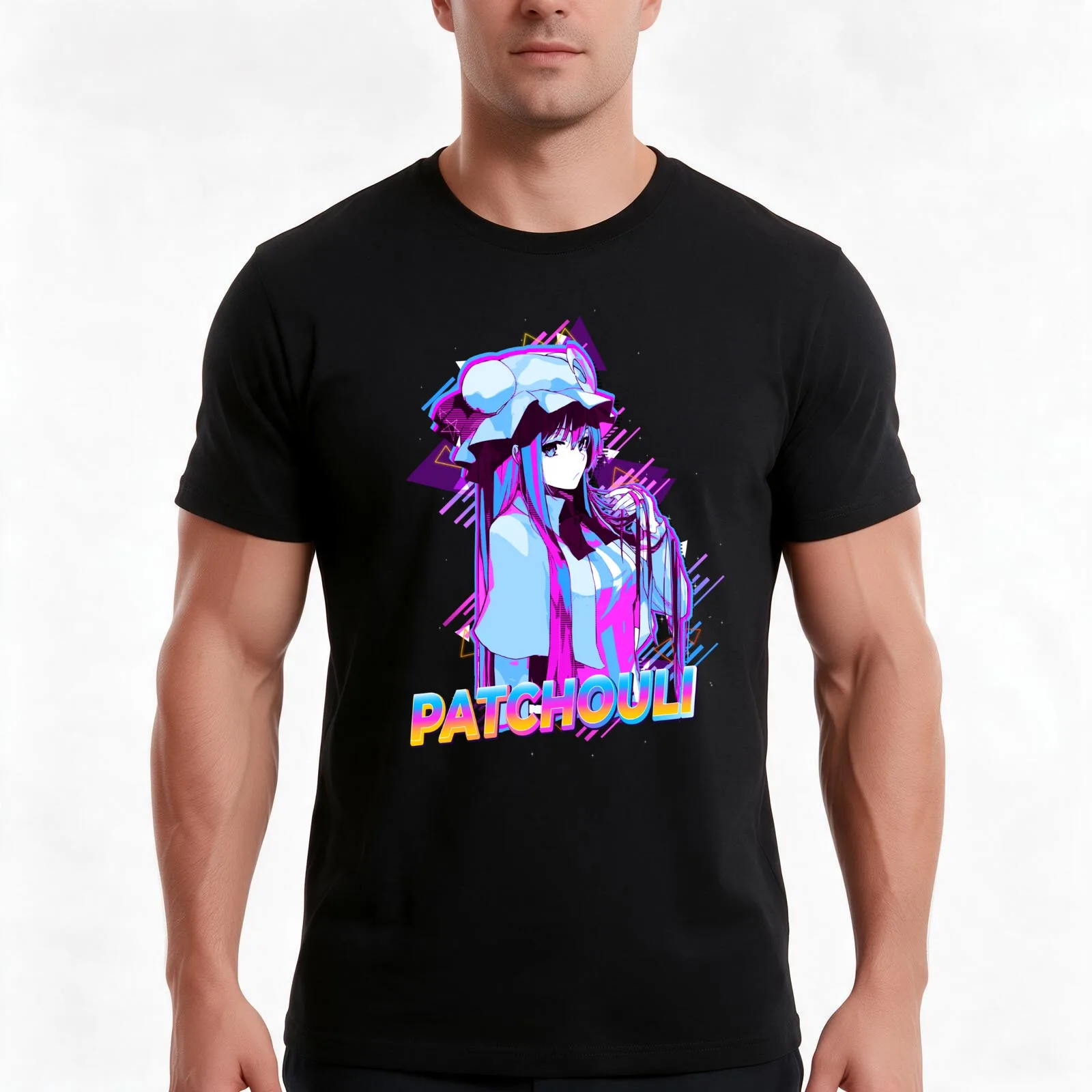 Patchouli | Touhou T-Shirt, Summer Casual Cotton Tee, Oversized Streetwear Tops, Vintage Graphic Print, Loose Fit Short Sleeve