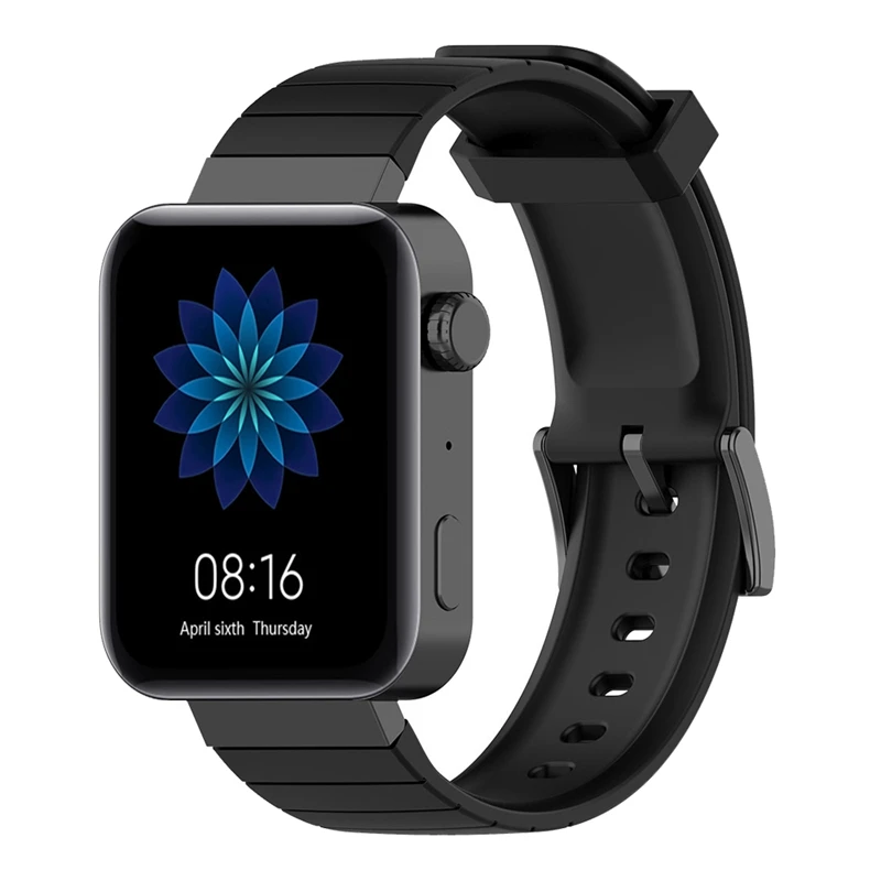 حزام بديل من السيليكون الناعم لساعة Mi من تشاومي ، سوار ساعة رياضي ، سوار ساعة ، أسود