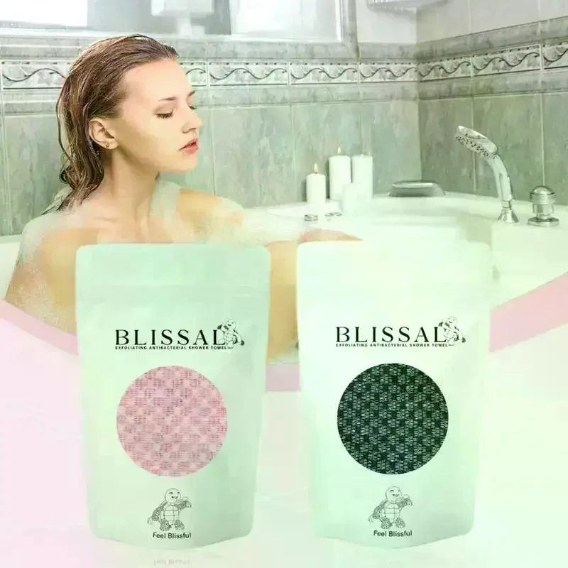 /JCS/Back Scrubber Dual Sided Bath Brush Exfoliating Extended Washcloth For Men Women 1Pcs